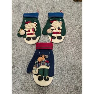PAIR of‎ VINTAGE WOOL Corduroy CHRISTMAS STOCKINGS